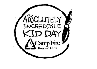 ABSOLUTELY INCREDIBLE KID DAY CAMP FIRE BOYS AND GIRLS logo