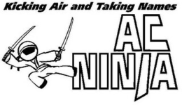 AC NINJA KICKING AIR AND TAKING NAMES logo