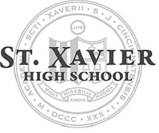 ACADEMIA SCTI XAVERII S J CINCINNATENSIS M DCCC XXX I ST.XAVIER HIGH SCHOOL JHS VIDIT MIRABILIA MAGNA AMDG logo