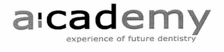 A:CADEMY EXPERIENCE OF FUTURE DENTISTRY logo
