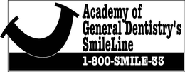 ACADEMY OF GENERAL DENTISTRY'S SMILELINE 1-800-SMILE-33 logo