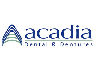 ACADIA DENTAL & DENTURES A logo