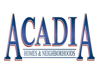 ACADIA HOMES & NEIGHBORHOODS logo