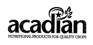 ACADIAN NUTRITIONAL PRODUCTS FOR QUALITY CROPS logo