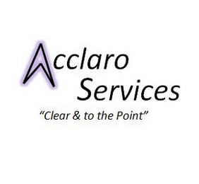 ACCLARO SERVICES "CLEAR & TO THE POINT" logo