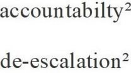ACCOUNTABILITY ² DE-ESCALATION ² logo