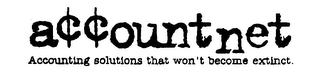 ACCOUNTNET ACCOUNTING SOLUTIONS THAT WON'T BECOME EXTINCT. logo