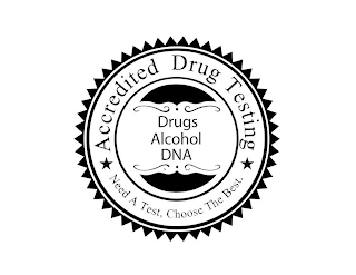 ACCREDITED DRUG TESTING DRUGS ALCOHOL DNA NEED A TEST, CHOOSE THE BEST. logo