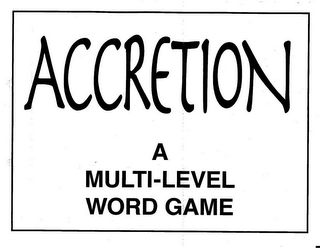 ACCRETION A MULTI-LEVEL WORD GAME logo