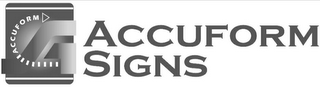 ACCUFORM A ACCUFORM SIGNS logo
