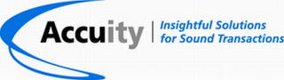 ACCUITY INSIGHTFUL SOLUTIONS FOR SOUND TRANSACTIONS logo
