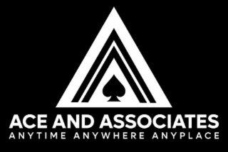ACE AND ASSOCIATES ANYTIME ANYWHERE ANYPLACE logo