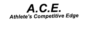 A.C.E. ATHLETE'S COMPETITIVE EDGE logo