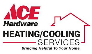 ACE HARDWARE HEATING/COOLING SERVICES BRINGING HELPFUL TO YOUR HOME logo