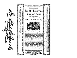 ACEITE ELECTRICO KING OF PAIN REI DEL DOLOR DEL DR. DE GRATH. logo