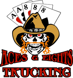 ACES & EIGHTS TRUCKING A A 8 8 8 logo