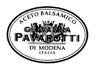 ACETO BALSAMICO GIOVANNA PAVAROTTI DI MODENA ITALIA logo