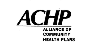 ACHP ALLIANCE OF COMMUNITY HEALTH PLANS logo