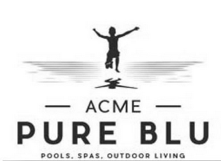 ACME PURE BLU POOLS. SPAS. OUTDOOR LIVING logo