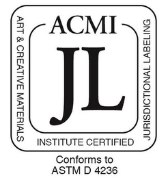 ACMI JL ART & CREATIVE MATERIALS INSTITUTE CERTIFIED JURISDICTIONAL LABELING CONFORMS TO ASTM D 4236 logo