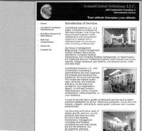 ACNMIGLOBAL SOLUTIONS LLC. AGS CONSTRUCTION CONSULTING & SUBCONTRACTORS SERVICES YOUR ATTITUDE, DETERMINES YOUR ALTITUDE logo