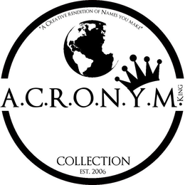 A.C.R.O.N.Y.M. KING (A CREATIVE RENDITION OF NAMES YOU MAKE) COLLECTION 2006 logo