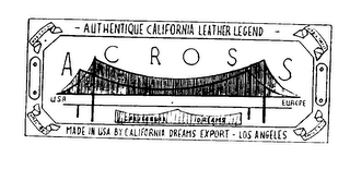 ACROSS USA EUROPE CALIFORNIA DREAMS - AUTHENTIQUE CALIFORNIA LEATHER LEGEND - MADE IN USA BY CALIFORNIA DREAMS EXPORT - LOS ANGELES logo
