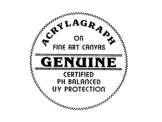 ACRYLAGRAPH ON FINE ART CANVAS GENUINE CERTIFIED PH BALANCED UV PROTECTION logo