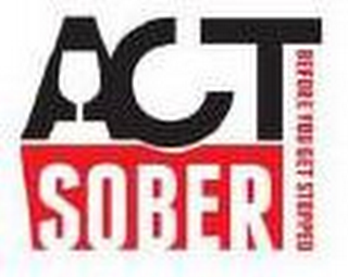 ACT SOBER BEFORE YOU GET STOPPED logo