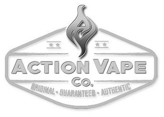 ACTION VAPE CO. ORIGINAL · GUARANTEED ·AUTHENTIC logo