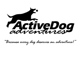 ACTIVE DOG ADVENTURES "BECAUSE EVERY DOG DESERVES AN ADVENTURE!" logo