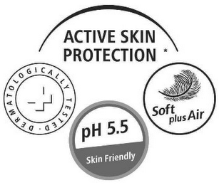 ACTIVE SKIN PROTECTION DERMATOLOGICALLYTESTED PH 5.5 SKIN FRIENDLY SOFT PLUS AIR logo