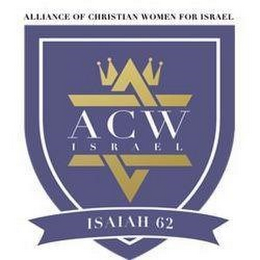 ACW ISRAEL ISAIAH 62 ALLIANCE OF CHRISTIAN WOMEN FOR ISRAEL logo