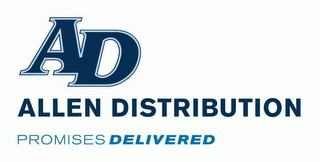AD ALLEN DISTRIBUTION PROMISES DELIVERED logo