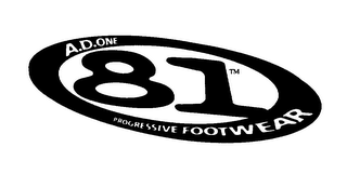 A.D. ONE 81 PROGRESSIVE FOOTWEAR logo