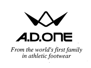 A.D. ONE FROM THE WORLD'S FIRST FAMILY IN ATHLETIC FOOTWEAR logo