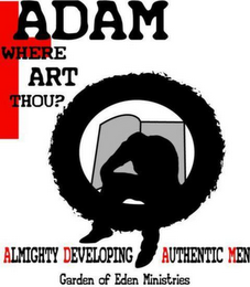 ADAM WHERE ART THOU? ALMIGHTY DEVELOPING AUTHENTIC MEN logo