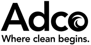 ADCO WHERE CLEAN BEGINS. logo