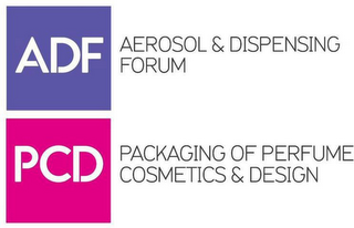 ADF AEROSOL & DISPENSING FORUM PCD PACKAGING OF PERFUME COSMETICS & DESIGN logo