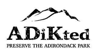 ADIKTED PRESERVE THE ADIRONDACK PARK logo