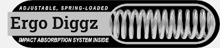 ADJUSTABLE, SPRING-LOADED ERGO DIGGZ IMPACT ABSORBPTION SYSTEM INSIDE logo