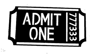 ADMIT ONE 777333 logo