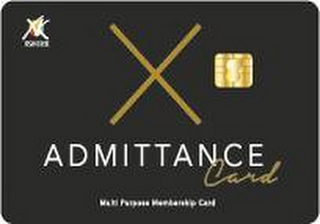 ADMITTANCE X CARD MULTI PURPOSE MEMBERSHIP CCARD logo
