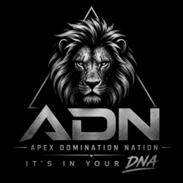 ADN APEX DOMINATION NATION IT'S IN YOUR DNA logo