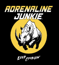 ADRENALINE JUNKIE KEEP CHARGIN' logo