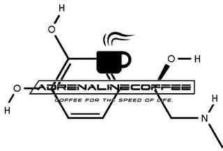 ADRENALINECOFFEE COFFEE FOR THE SPEED OF LIFE. H O H O H O H N logo