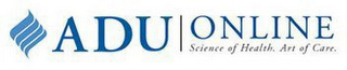 ADU ONLINE SCIENCE OF HEALTH. ART OF CARE. logo