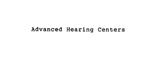 ADVANCED HEARING CENTERS logo