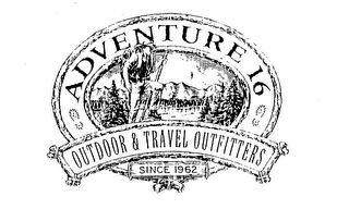 ADVENTURE 16 OUTDOOR & TRAVEL OUTFITTERS SINCE 1962 logo