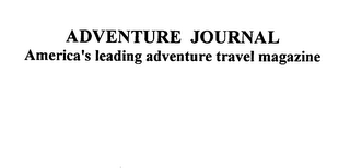 ADVENTURE JOURNAL AMERICA'S LEADING ADVENTURE TRAVEL MAGAZINE logo